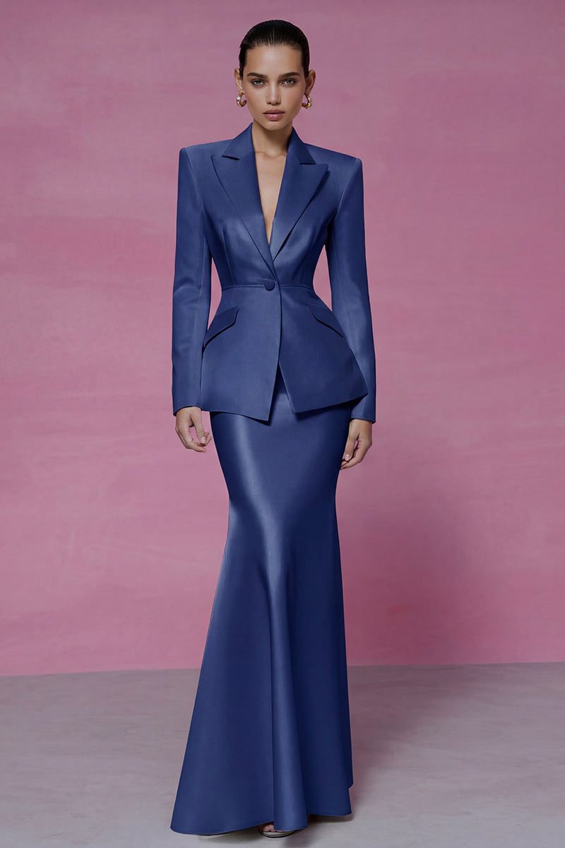 Load image into Gallery viewer, 2 Piece Ivory Peak Lapel Mermaid Long Business Suits