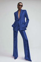 Load image into Gallery viewer, Sparkly Pink Sequins 2 Piece Women Prom Suits with Pockets