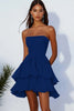 Load image into Gallery viewer, Sky Blue Chiffon Ruched Short Party Dress with Ruffles