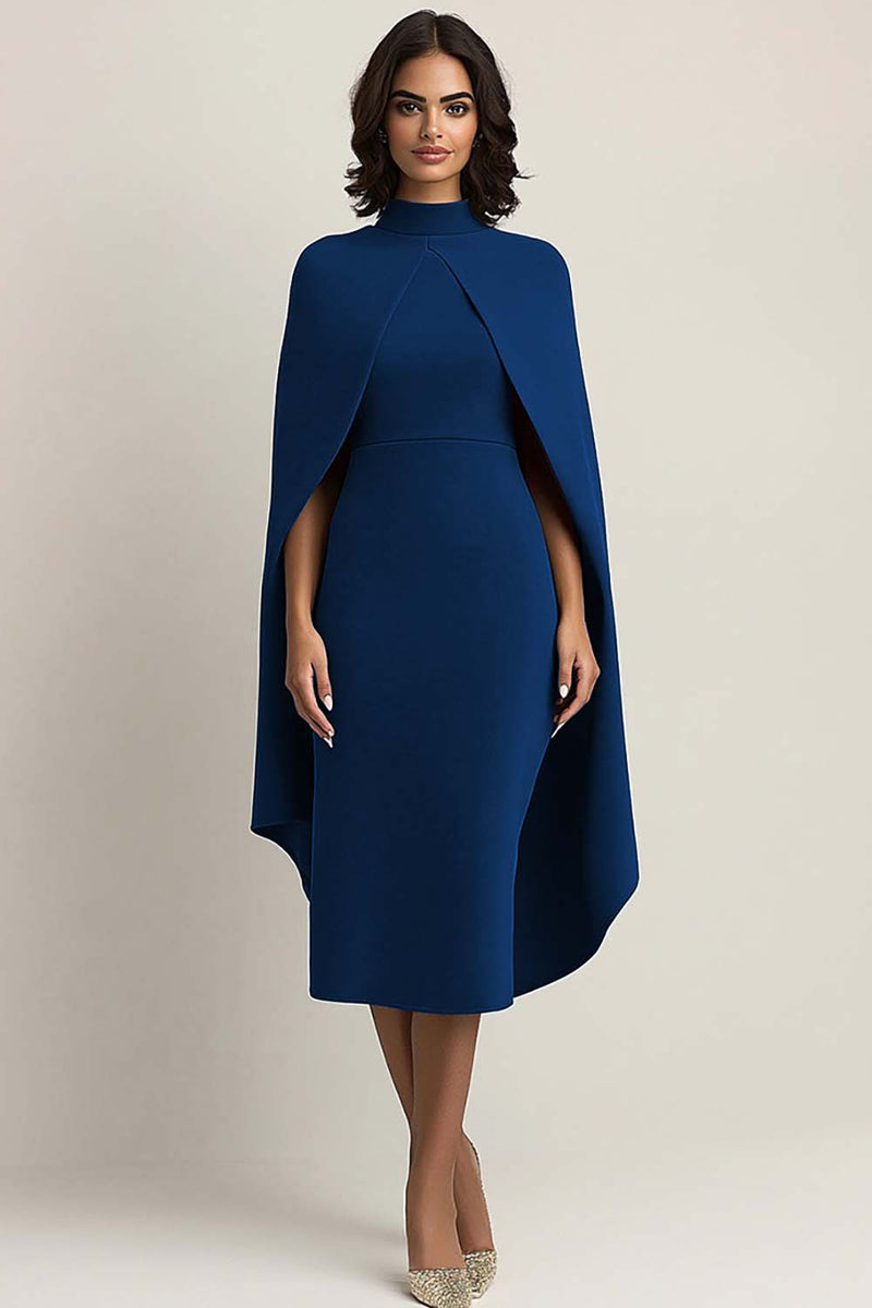 Load image into Gallery viewer, Black Sheath High Neck Long Formal Dress with Shawl