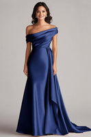 Load image into Gallery viewer, Off the Shoulder Desert Rose Long Formal Dress with Side Cape