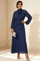 Load image into Gallery viewer, Sage Green High Neck A Line Chiffon Long Mother of the Bride Dress