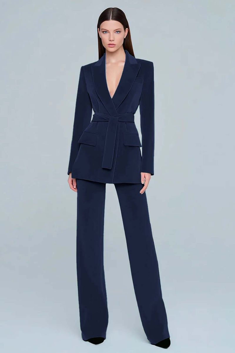 Load image into Gallery viewer, 2 Piece Dark Green Peak Lapel Prom Suits with Sash