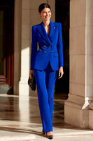 Load image into Gallery viewer, 2 Piece Burgundy Peak Lapel Double Breasted Prom Suits