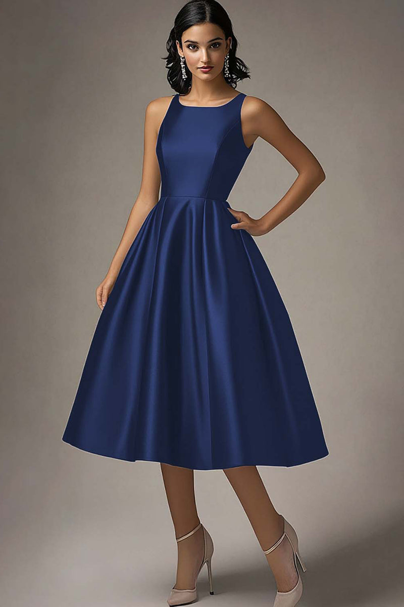 Load image into Gallery viewer, Scoop Neck Black A Line Long Formal Dress