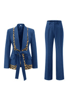 Load image into Gallery viewer, 2 Piece Black Shawl Lapel Women Prom Suits with Bow