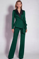 Load image into Gallery viewer, Notched Lapel 2 Piece Burgundy Business Suits with Sash