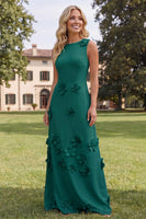 Load image into Gallery viewer, Floral Red Boat Neck A Line Maxi Formal Dress