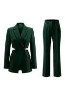 Load image into Gallery viewer, 2 Piece Grey Blue Notched Lapel Cut Out Women Prom Suits