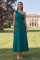 Load image into Gallery viewer, Hot Pink Floral One Shoulder A Line Maxi Formal Dress