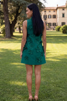 Load image into Gallery viewer, Floral Sage Green Short High Neck A Line Birthday Party Dress