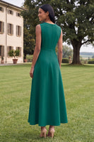 Load image into Gallery viewer, Hot Pink A Line Floral Round Neck Maxi Formal Dress