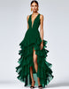 Load image into Gallery viewer, A Line Royal Blue Sleeveless V-Neck Tiered Maxi Formal Dress with Slit