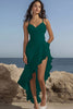 Load image into Gallery viewer, White Chiffon High-Low V-Neck Ruffled Engagement Dress