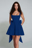 Load image into Gallery viewer, Ivory Satin Square Neck A Line Short Prom Dress with Bow