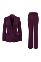 Load image into Gallery viewer, 2 Piece Dark Fuchsia Notched Lapel Women Prom Suits