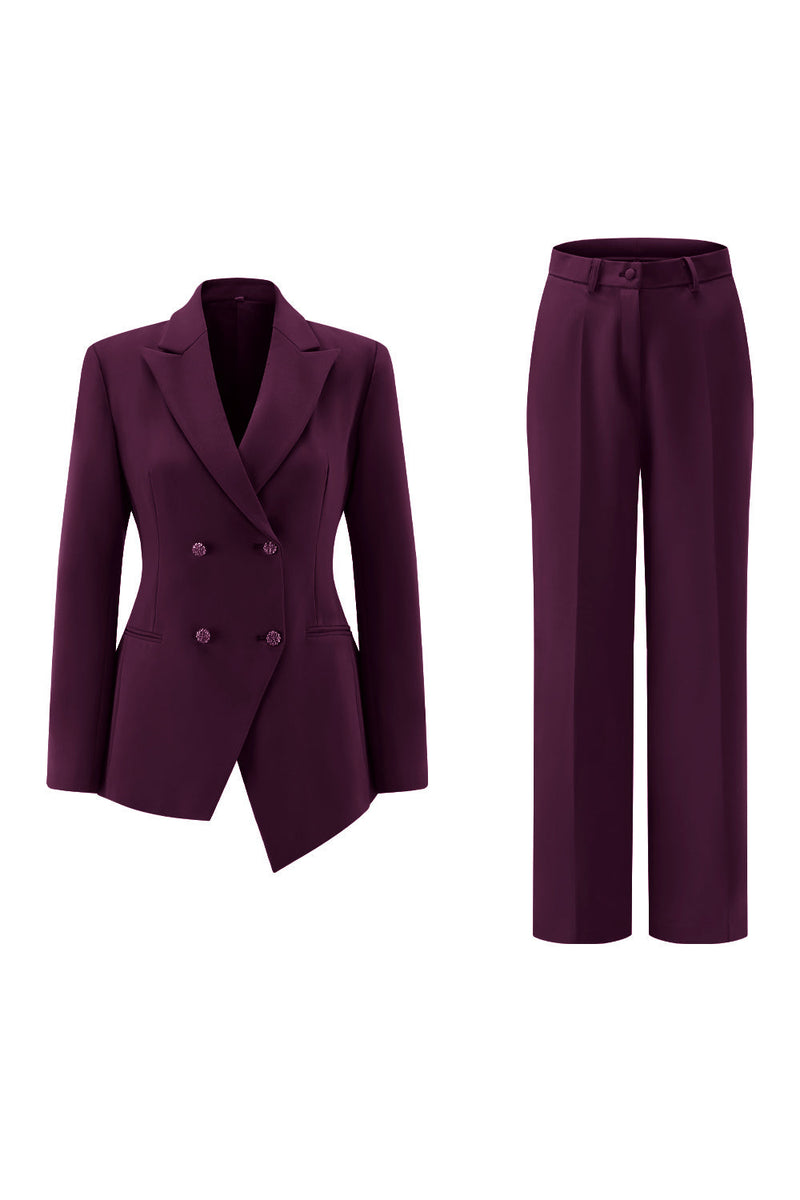 Load image into Gallery viewer, 2 Piece Fuchsia Double Breasted Women Prom Suits