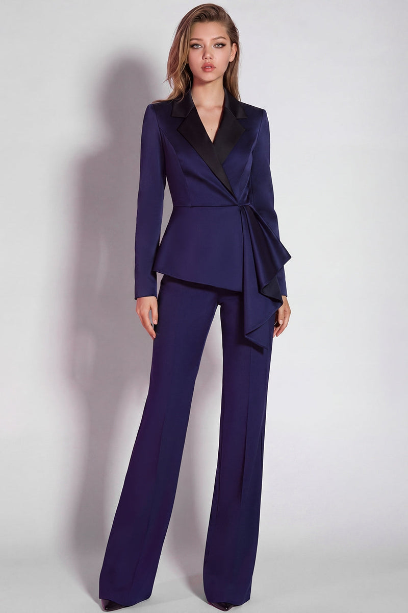 Load image into Gallery viewer, Notched Lapel 2 Piece Burgundy Business Suits with Sash