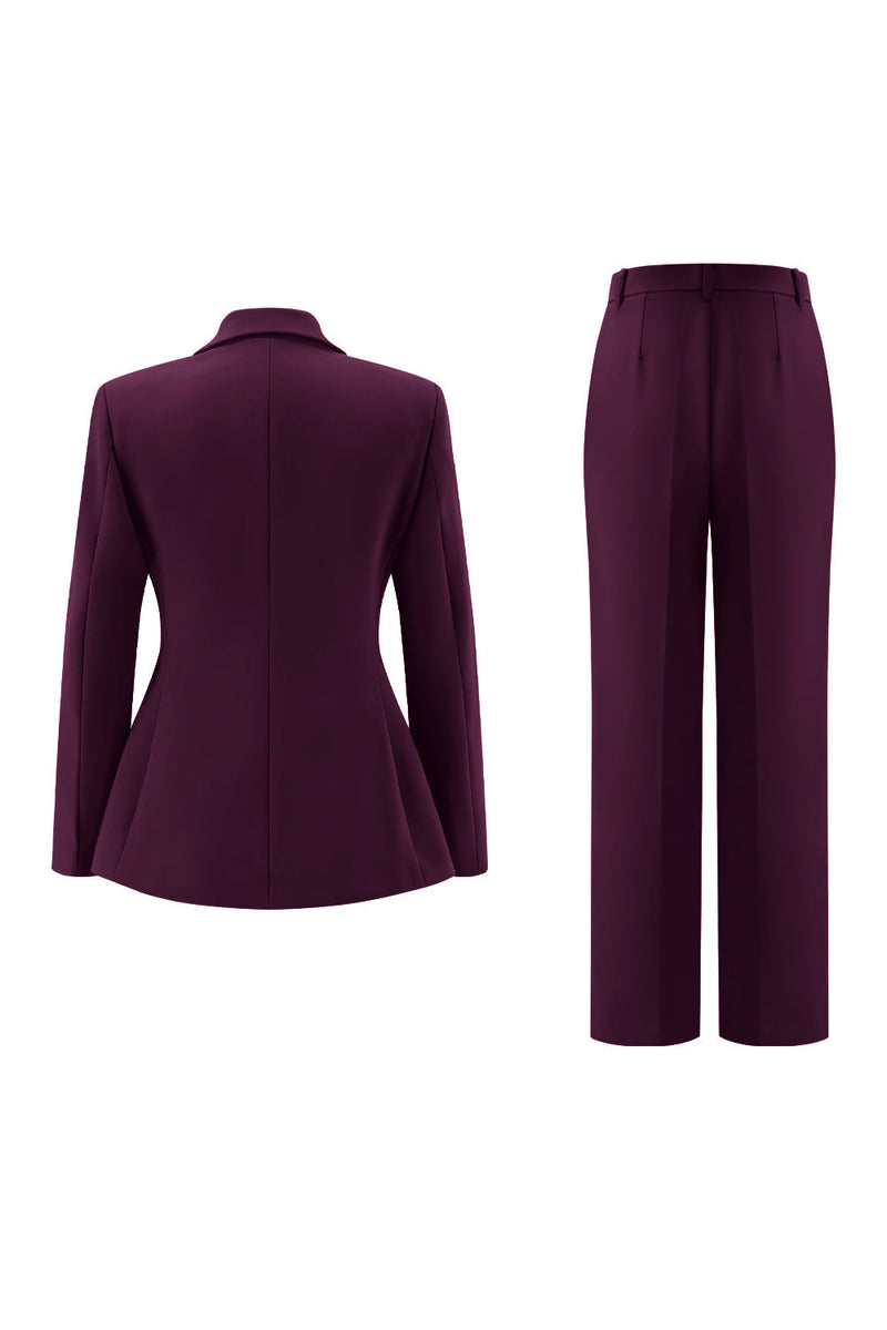 Load image into Gallery viewer, 2 Piece Fuchsia Double Breasted Women Prom Suits