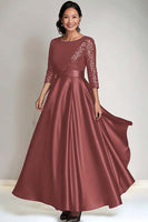 Load image into Gallery viewer, Sparkly Dark Green Scoop Satin Mother of the Bride Dress