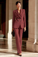 Load image into Gallery viewer, 2 Piece Burgundy Peak Lapel Double Breasted Prom Suits