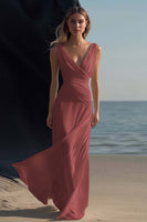 Load image into Gallery viewer, White Sheath V-Neck Chiffon Engagement Dress