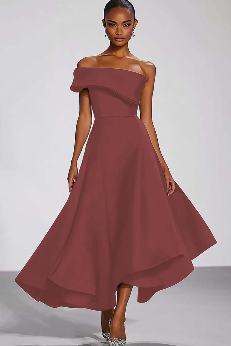 Load image into Gallery viewer, Navy One Shoulder A Line Long Formal Dress