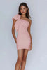 Load image into Gallery viewer, Sheath Satin One Shoulder Short White Dress with Bow