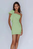 Load image into Gallery viewer, Sheath Satin One Shoulder Short White Dress with Bow