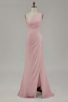 Load image into Gallery viewer, Ivory Chiffon One Shoulder Beach Maxi Engagement Dress with Slit