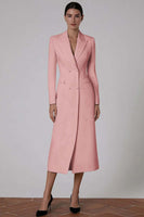 Load image into Gallery viewer, Ivory Peak Lapel Double Breasted Midi Blazer Dress