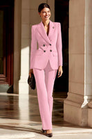 Load image into Gallery viewer, 2 Piece Burgundy Peak Lapel Double Breasted Prom Suits