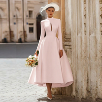 Load image into Gallery viewer, Vintage Ivory High Neck Keyhole A Line Long Wedding Dress with Sleeves