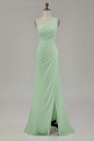 Load image into Gallery viewer, Ivory Chiffon One Shoulder Beach Maxi Engagement Dress with Slit