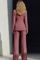 Load image into Gallery viewer, Pink 2 Piece Wide Leg Peak Lapel Business Suits with Sash