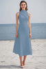 Load image into Gallery viewer, Ivory Satin High Neck Maxi Rehearsal Dinner Dress