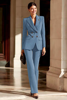 Load image into Gallery viewer, 2 Piece Burgundy Peak Lapel Double Breasted Prom Suits