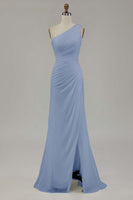 Load image into Gallery viewer, Ivory Chiffon One Shoulder Beach Maxi Engagement Dress with Slit