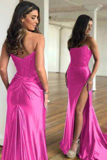 Sparkly Dark Navy Sheath Corset Long Prom Dress with Lace