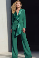 Load image into Gallery viewer, Pink 2 Piece Wide Leg Peak Lapel Business Suits with Sash