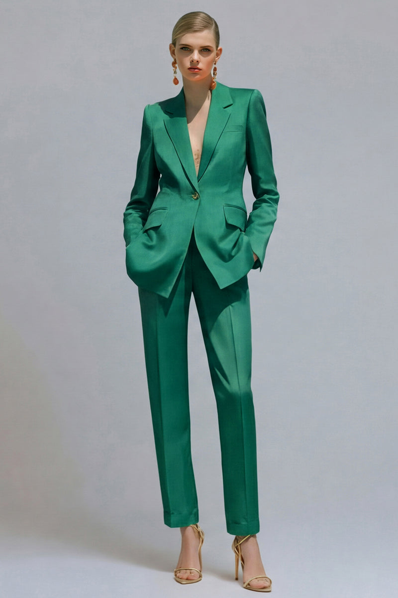 Load image into Gallery viewer, 2 Piece Orange Notched Lapel Single Breasted Slim Fit Prom Suits