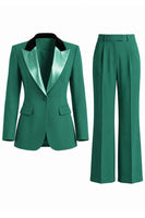 Load image into Gallery viewer, 2 Piece Dark Green Peak Lapel Single Breasted Slim Fit Prom Suits