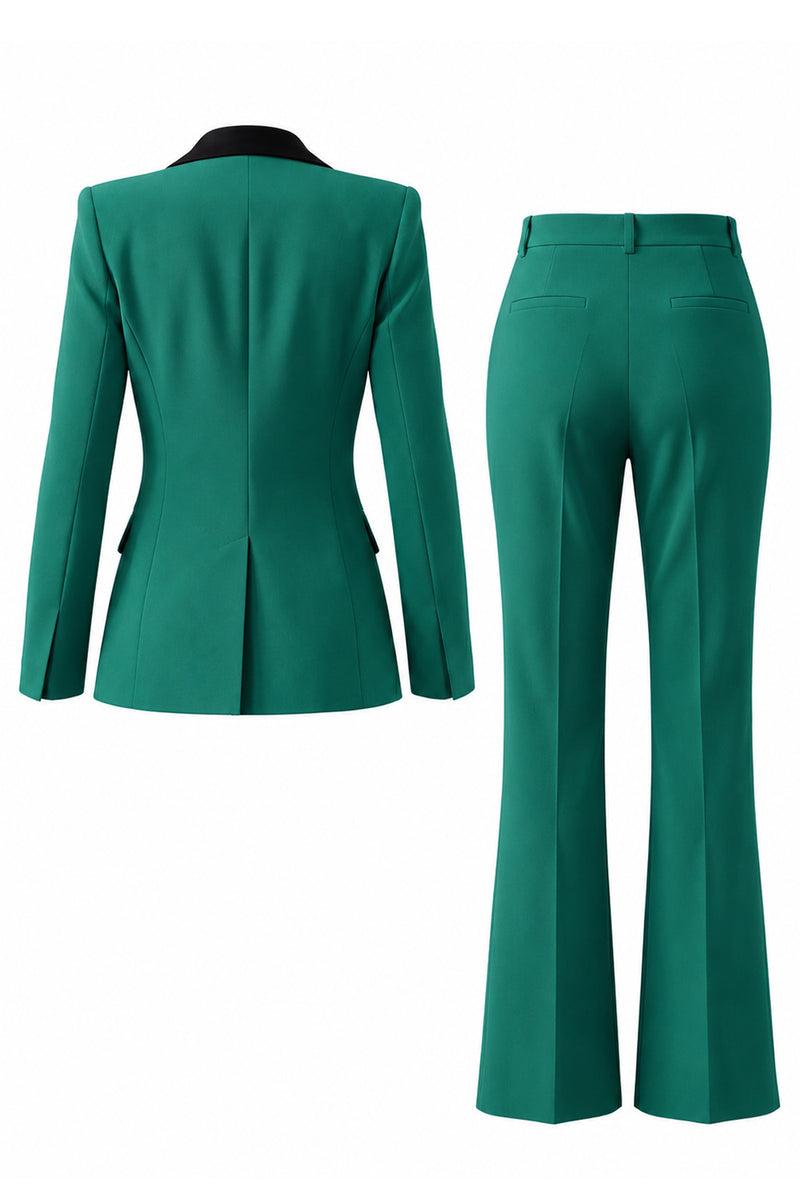 Load image into Gallery viewer, 2 Piece Dark Green Peak Lapel Single Breasted Slim Fit Prom Suits