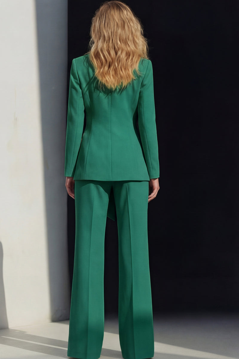 Load image into Gallery viewer, Pink 2 Piece Wide Leg Peak Lapel Business Suits with Sash