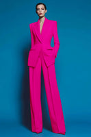 Load image into Gallery viewer, 2 Piece Red Long Sleeves Notched Lapel Prom Suits with Pockets