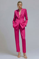 Load image into Gallery viewer, 2 Piece Orange Notched Lapel Single Breasted Slim Fit Prom Suits