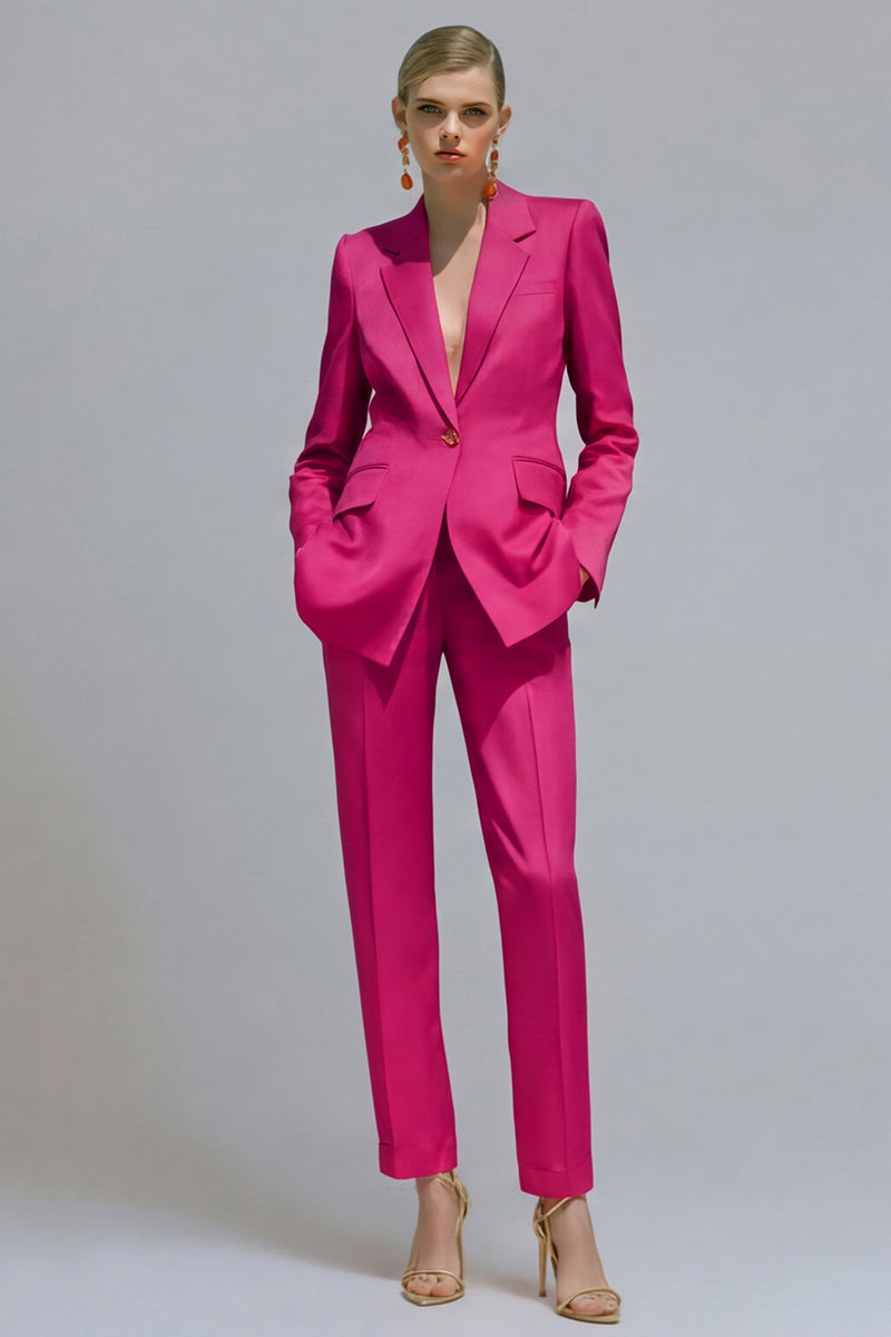 Load image into Gallery viewer, 2 Piece Orange Notched Lapel Single Breasted Slim Fit Prom Suits