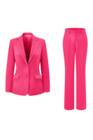 Load image into Gallery viewer, 2 Piece Dark Fuchsia Notched Lapel Women Prom Suits