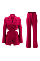 Load image into Gallery viewer, 2 Piece Grey Blue Notched Lapel Cut Out Women Prom Suits