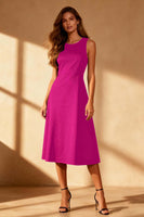 Load image into Gallery viewer, Simple Black Round Neck Satin Bodycon Midi Cocktail Dress